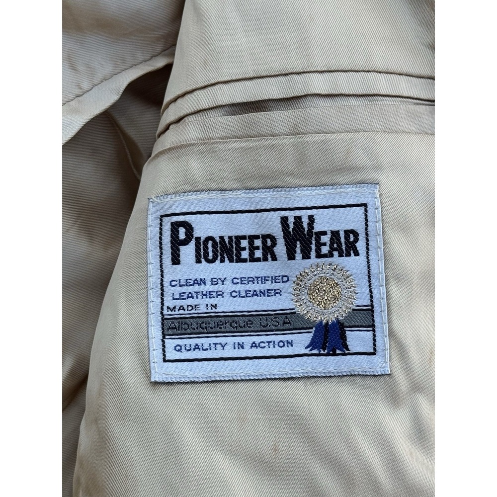 Vintage Pioneer Wear Genuine Leather Western Blazer Jacket Tan Made USA - Picture 6 of 14